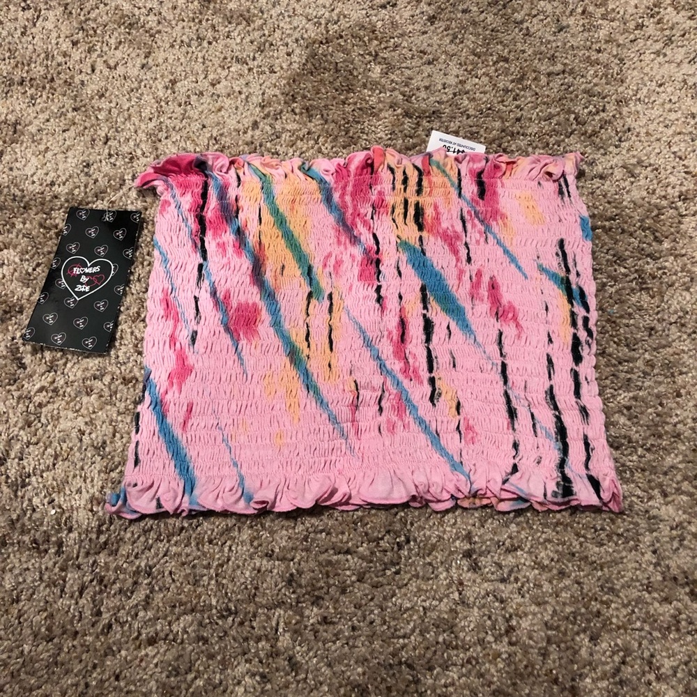 NWT Girls Size M 10-12 Flowers By Zoe Tie Dye Top